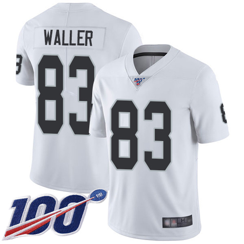 Men Oakland Raiders Limited White Darren Waller Road Jersey NFL Football 83 100th Season Vapor Jersey